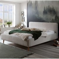 Bed Madras 180x200cm met opbergruimte ribfluweel - beige