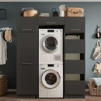 Wasmachinekastcombinatie Laundreezy | 168 x 68 x 200 cm | Antraciet