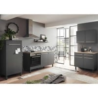 Keukencombinatie Bilberry | Koelkastelement, onderkasten, bovenkast | Antraciet