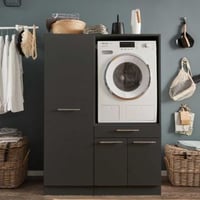 Wasmachinekastcombinatie Laundreezy | 118 x 68 x 162 cm | Antraciet