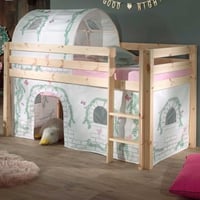 Halfhoogslaper Charlotte met bedtent & bedtunnel Birdy - dennenhout