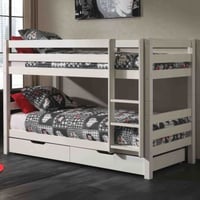 Stapelbed Claire laag met twee lades - wit