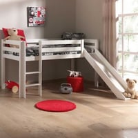 Halfhoogslaper met glijbaan Astrid - wit