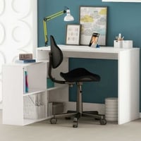 Hoekbureau Coralie-mat wit