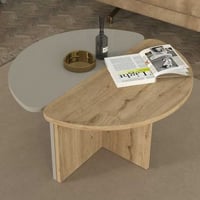 Salontafel Parthea - Ø69x37cm - eikdecor/grijs