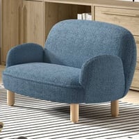 Kindersofa Rocky - 89x54x45cm - blauwe boucléstof