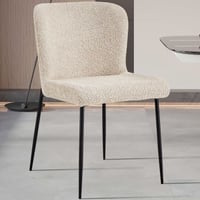 Lisa Bouclé beige Stoel - Metalen Poten, H 85 x B-L 50 x D-P 62 cm