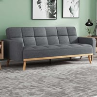 Adana Grijs Slaapbank | Eucalyptus Frame | Koudschuim Matras | 84x214x84cm