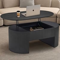 Salontafel Lagos - 120x70x45cm - verstelbaar - met opbergruimte - donkerbruin