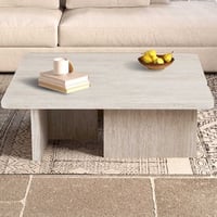 Set van 2 salontafels Arallo - 120x120x38cm - travertin