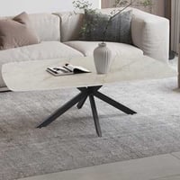 Salontafel Helios - 130x70x45cm - Deens ovaal - beige marmer