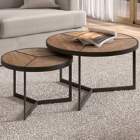 Set van 2 salontafels Arya - mangohout