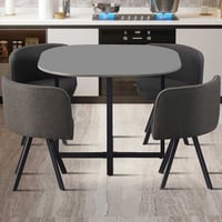 Set tafel en stoelen Eva | 100 x 100 x 75 cm | Grijs