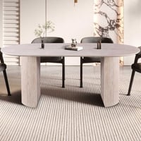 Ovale eettafel Lagos - 200x110x76cm - travertin