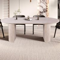 Ovale eettafel Lagos - 220x110x76cm - travertin