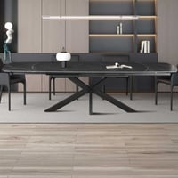 Verlengbare eettafel Aries - 160/240x90x77cm - gesinterde steen - zwart marmer