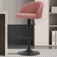 Barkruk Arda Bouclé Roze | Metalen poten en Bouclé bekleding
