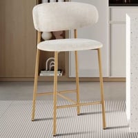 Counterstoel Coco - 51x50x92cm - metaal/beige stof