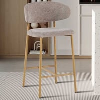 Counterstoel Coco - 51x50x92cm - metaal/zandkleurige stof
