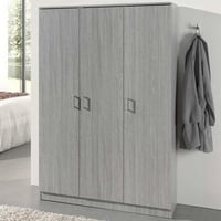 Opbergkast Ray 120cm met 3 deuren en 4 legplanken - grijze eik