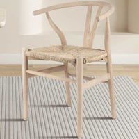 Eetkamerstoel Bart - 55x52.5x77.5cm - massief iepenhout/zeegras