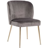 Eetkamerstoel Cannon fluweel - grijs/goud