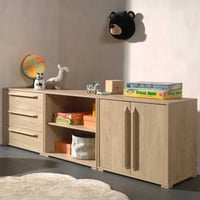 Kastenwand Sammie - 203x43x61cm - 2 deuren & 3 lades - eikdecor