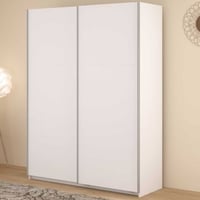 Kledingkast Swings - 148x59x203cm - 2 deuren - wit