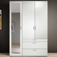 Kledingkast Vasili - 135x56x195cm - 3 deuren & 3 lades - wit