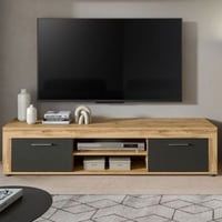 Tv-meubel Jam - 160x40x37cm - 2 deuren - Wotan eik/antraciet
