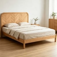 Tweepersoonsbed Alessia - 160x200cm - met lattenbodem - massief eikenhout