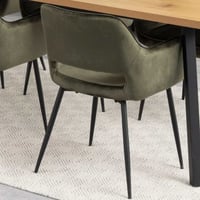 Eetkamerstoel Dani - 56x60x79cm - olijfgroen velours