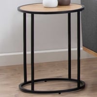 Bijzettafeltje Dover ø40cm - zwart/wilde eik