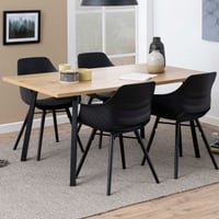 Eettafel Zenny 160x90 - wilde eik/zwart
