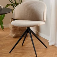 Eetkamerstoel Ella - draaibaar - stof - beige