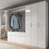 Kledingkast Projekt X Xonox met wit hoogglans en spiegel - 273x193x34 cm