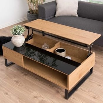 Salontafel Izzy 110cm - eik/zwart