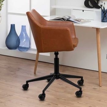 Bureaustoel Novan kunstleder - bruin