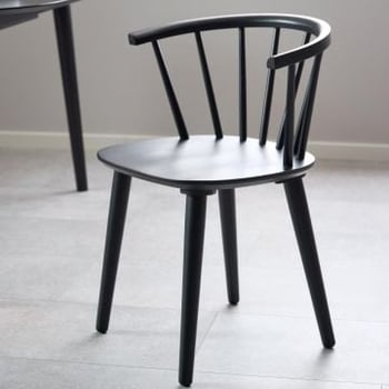 Eetkamerstoel Ida - 51x51x75cm - rubberhout - zwart