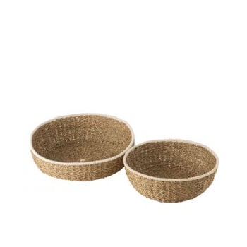 Set van 2 schaal witte rand papier bruin