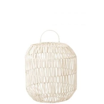 Lampkap cyclinder rotan wit