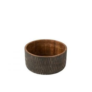 Kom mango hout bruin/zwart extra large