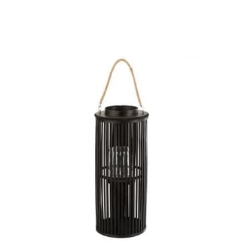 Lantaarn tube bamboe zwart small