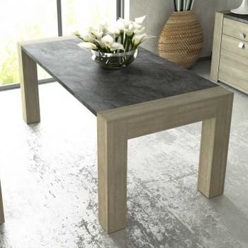 Eettafel Iris 180x90cm - grijs beton