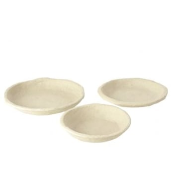 Set van 3 schalen chad papier mache wit