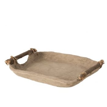 Plateau chad papier mache bruin