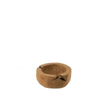 Schaal rond teak hout naturel