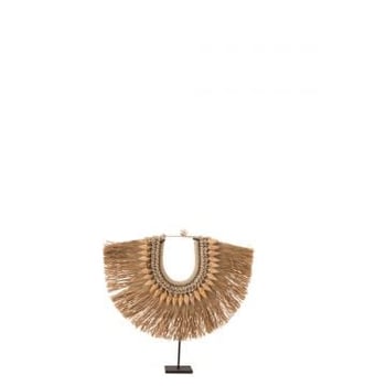 Ketting+staander dora schelpen/zeegrass beige small