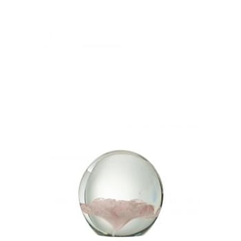 Presse papier roos glas roze small