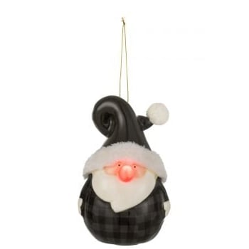 Hanger kerstman fonkelende neus poly grijs large